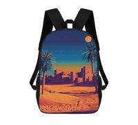 sinyumoney Desert Oasis Night Scene Illustration Mochila Escolar Mochilas Escolares Para Niñas Y Niños Mochila Con Bolsillo Mochila Escolar De Moda Para Niños 17inch