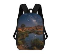 sinyumoney Desert Oasis Under Starry Sky Mochila Escolar Infantil De 17 Pulgadas Con Estampado 3D De Películas De Anime Para Niños, Mochila De Viaje, Mochila Escolar Infantil