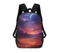 sinyumoney Desert Planet Sunset Landscape Mochila Escolar Infantil De 17 Pulgadas Con Estampado 3D De Películas De Anime Para Niños, Mochila De Viaje, Mochila Escolar Infantil