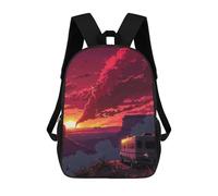 sinyumoney Desert Sunset Camper Adventure -3 Mochilas Infantiles Mochila Escolar Impresa En 3D Para Niños Mochilas De Viaje Bolsas Para Libros Para Niños 17inch Mochila Escolar