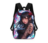sinyumoney Devilish Demon Girl Mochila Escolar Infantil De 17 Pulgadas Con Estampado 3D De Películas De Anime Para Niños, Mochila De Viaje, Mochila Escolar Infantil