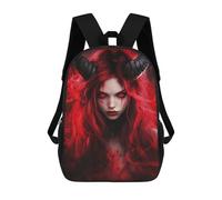sinyumoney Devilish Red Horns Fantasy Artwork Mochilas Escolares, De Viaje Y Universitarias Para La Escuela/trabajo/viajes 17inch