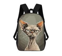sinyumoney Devon Rex Caricature Mochila Escolar Impermeable Para Ordenador Portátil Para Adolescentes, Chicas, Chicos, Mujeres Y Hombres 17inch