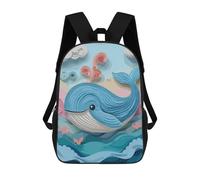 sinyumoney Digital Art of Whale in Paper Cut Style Mochila Infantil Con Impresión 3D, Mochila Escolar Para Niños, Mochila Informal Divertida Para Niños Y Adolescentes 17inch