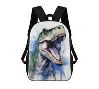 sinyumoney Dino And T Rex Watercolor Mochilas Impresas En 3D Para Niños 17inch Mochilas De Moda Informales Para El Día A Día, Bolsas De Viaje, Mochilas Informales Para Exteriores Para Niños Y Niñas