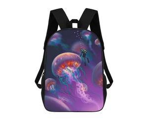 sinyumoney Dive Among Glowing Jellyfish Mochila Escolar Informal Para El Día A Día, Para La Escuela, El Trabajo Y Los Viajes Para Niñas Y Adolescentes 17inch