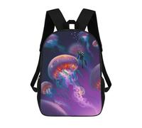 sinyumoney Dive Among Glowing Jellyfish Mochila Escolar Para Niñas Y Niños, Mochilas De Gran Capacidad, Mochilas Ligeras Para Niños Y Estudiantes 17inch