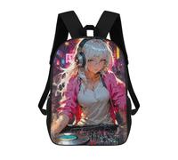 sinyumoney DJ Anime Girl Mochila Escolar Para Niños, Mochila Escolar Impresa En 3D Para Estudiantes De Primaria Y Secundaria 17inch