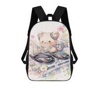 sinyumoney DJ Teddy Bear Music Party Mochila Escolar, Mochila De Negocios, Mochila Impermeable Para Libros, Para Acampar, Aventuras Al Aire Libre Y Viajes Diarios 17inch