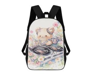 sinyumoney DJ Teddy Bear Music Party Mochila Escolar, Mochila De Negocios, Mochila Impermeable Para Libros, Para Acampar, Aventuras Al Aire Libre Y Viajes Diarios 17inch