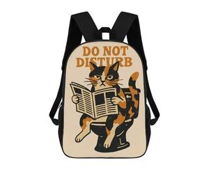 sinyumoney Do Not Disturb Cat on Toilet Mochila Escolar, Bolso De Negocios, Bolso Para Portátil Resistente Para Niñas Y Adolescentes 17inch