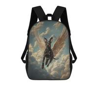 sinyumoney Doberman Angel Majestic Pet Memorial Dog with Wings Mochila Escolar Infantil De Moda Informal Mochilas Infantiles Impresas En 3D Mochila Grande Para Niño 17inch