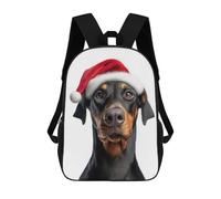 sinyumoney Doberman Dog Christmas Portrait Mochila Infantil De Moda Divertida Mochila Escolar Para Niños Y Adolescentes Con Impresión 3D Para Niños 17inch