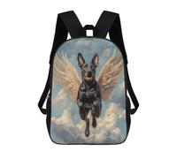 sinyumoney Doberman with Angel Wings Pet Loss Memorial Mochila Escolar Impresa En 3D Para Niños, Mochila Escolar Informal De Moda Para Viajes Para Niños Y Estudiantes 17inch