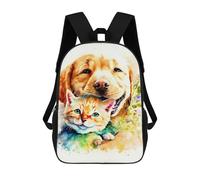 sinyumoney Dog And Cat Mochila Escolar Impresa En 3D Para Niños, Mochila Escolar Informal De Moda Para Viajes Para Niños Y Estudiantes 17inch
