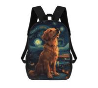 sinyumoney Dog And Starry Night Mochilas Para Niños Mochilas Escolares Mochila Escolar Para Niños Impresa En 3D Mochilas De Viaje De Moda Para Niños De Primaria Y Secundaria 17inch