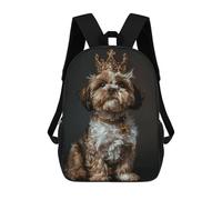 sinyumoney Dog Animal Cute King Mochila Escolar Impresa En 3D Para Niños, Mochila Escolar, Mochilas De Viaje, Bolso Informal De Moda Para Niños Y Estudiantes 17inch