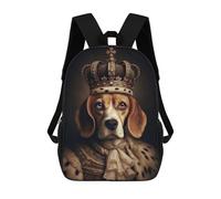 sinyumoney Dog As A King Mochila, Mochila Escolar Impresa En 3D, Bolsa Para El Almuerzo Escolar, Mochila De Viaje, Mochila Para Amigos, Mochila Escolar Para Niñas Y Niños 17inch