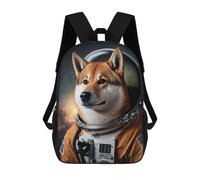 sinyumoney Dog Astronaut in Space Suit-2 Mochila Escolar Infantil Impresa En 3D Para Niños, Mochilas De Viaje, Bolsas Para Libros Para Niños Estudiantes De Primaria 17inch