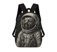 sinyumoney Dog Astronaut in Space Suit Mochilas Para Niños Mochila Escolar Mochila Escolar Impresa En 3D Para Niños Estudiantes De Primaria Y Secundaria 17inch