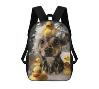 sinyumoney Dog Bath Time with Rubber Ducks Mochila Escolar, De Negocios, Para Portátil, Unisex, Informal, Para Niñas, Niños Y Adolescentes 17inch