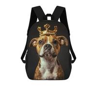 sinyumoney Dog Cute King Mochila Grande Escolar Para Niños - Perfecta Para Viajes, Trabajo Y Uso Diario 17inch