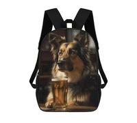 sinyumoney Dog Drinking Beer Mochila, Mochila Escolar Impresa En 3D, Bolsa Para El Almuerzo Escolar, Mochila De Viaje, Mochila Para Amigos, Mochila Escolar Para Niñas Y Niños 17inch