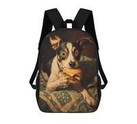 sinyumoney Dog Eating Cheeseburger Painting Mochila Escolar Infantil De 17 Pulgadas Con Estampado 3D, Mochila Moderna Para Niños, Mochilas De Viaje, Bolsas Para Libros, Mochila Escolar Infantil