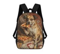 sinyumoney Dog Eating Pizza Art Print-2 Mochilas Para Niños 17inch Mochila Escolar Mochila Escolar Impresa En 3D Para Niños De Primaria Y Secundaria