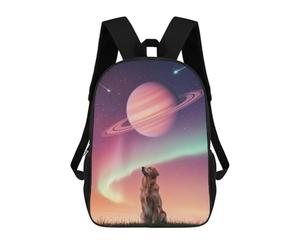 sinyumoney Dog Gazing at Space Aurora Mochila Escolar Mochila Informal Para El Día A Día Mochila Escolar Para El Trabajo Bolsa De Viaje Para Acampar Aventuras Al Aire Libre Y Viajes Diarios 17inch