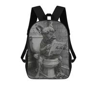 sinyumoney Dog Goes to The Toilet Mochila Infantil Para Niñas, Mochila Escolar 3D, Mochila Para Niños Pequeños, Mochila Informal De Día, Mochila Escolar De Moda 17inch
