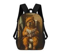 sinyumoney Dog Goes to The Toilet Mochila, Mochila Escolar Impresa En 3D, Bolsa Para El Almuerzo Escolar, Mochila De Viaje, Mochila Para Amigos, Mochila Escolar Para Niñas Y Niños 17inch