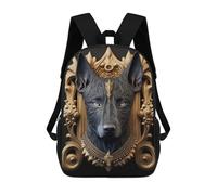 sinyumoney Dog Golden Art Deco Mochila Escolar Impresa En 3D 17inch Mochilas De Moda Para Niños, Mochilas Escolares Para Niños De Primaria Y Secundaria