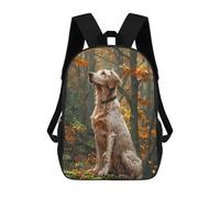 sinyumoney Dog in Autumn Forest Illustration Mochila Escolar Infantil De Moda Informal Mochilas Infantiles Impresas En 3D Mochila Grande Para Niño 17inch