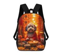 sinyumoney Dog in Chinese New Year Outfit Mochila Escolar Ligera Para Aeropuerto Y Universidad Para Estudiantes, Ideal Para El Campus, Viajes Al Aire Libre Y Deportes 17inch