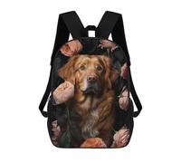 sinyumoney Dog In Roses Mochilas Infantiles Mochila Escolar Mochila Impresa En 3D Para Niños Mochilas De Viaje Bolsas Para Libros Mochila Escolar Para Niños 17inch