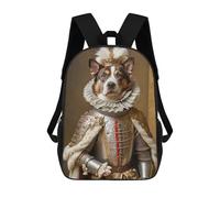 sinyumoney Dog in Royal Armor Mochila Escolar De 17 Pulgadas Impresa En 3D Mochilas Infantiles Mochila Genial Impresa En 3D Para Niños De Primaria Y Secundaria