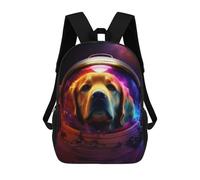 sinyumoney Dog in Space Helmet -7 Mochila, Mochila Infantil, Mochila Escolar Para Estudiantes, Mochila Para Libros, Mochila Escolar Impresa En 3D Para Niños Y Niñas 17inch