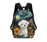 sinyumoney Dog in Starry Night Style Mochila Escolar Ligera Para El Colegio, Mochila Escolar De Día, Mochila Para Libros Para Hombres, Mujeres Y Adolescentes 17inch