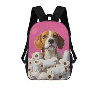 sinyumoney Dog in Toilet Paper Painting Beagle Toilet Paper Print Mochila Escolar Infantil De Moda Informal Mochilas Infantiles Impresas En 3D Mochila Grande Para Niño 17inch