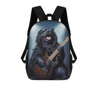 sinyumoney Dog Playing Guitar Art Print Mochila Escolar Infantil De 17 Pulgadas Con Estampado 3D De Películas De Anime Para Niños, Mochila De Viaje, Mochila Escolar Infantil