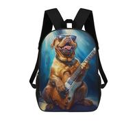 sinyumoney Dog Playing Guitar on Stage Mochila Escolar Informal Para El Día A Día, Para La Escuela, El Trabajo Y Los Viajes Para Hombres, Mujeres Y Adolescentes. 17inch
