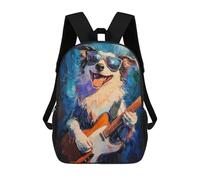 sinyumoney Dog Playing Guitar Painting 17inch Mochila Escolar Impresa En 3D Para Niños, Mochila Escolar Informal De Moda, Mochilas De Viaje Para Niños Y Estudiantes.