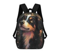 sinyumoney Dog Portrait with Golden Glow Mochilas Para Niños, Mochilas Escolares Personalizadas En 3D Para Niños Y Niñas, Mochilas Escolares Grandes, Mochilas Informales Para El Día A Día 17inch