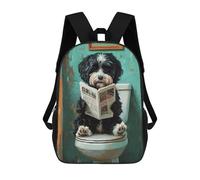 sinyumoney Dog Reading Newspaper on Toilet-1 17inch Mochilas Escolares Impresas En 3D, Mochilas Escolares De Moda Para Niños De Primaria Y Secundaria