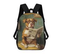 sinyumoney Dog Reading Newspaper on Toilet-13 17inch Mochila Escolar Impresa En 3D Para Niños, Mochila Escolar Informal De Moda, Mochilas De Viaje Para Niños Y Estudiantes.