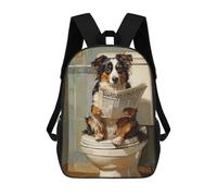 sinyumoney Dog Reading Newspaper on Toilet-15 Mochila Escolar Impresa En 3D 17inch Mochilas De Moda Para Niños, Mochilas Escolares Para Niños De Primaria Y Secundaria