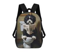 sinyumoney Dog Reading Newspaper on Toilet-2 Mochila Escolar Infantil Impresa En 3D 17inch Mochilas De Moda Para Niños De Primaria Y Secundaria