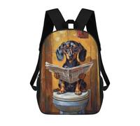 sinyumoney Dog Reading Newspaper on Toilet-27 Mochila Escolar Infantil De 17 Pulgadas Con Estampado 3D De Películas De Anime Para Niños, Mochila De Viaje, Mochila Escolar Infantil