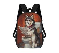 sinyumoney Dog Reading Newspaper on Toilet-64 Mochila Escolar Impresa En 3D 17inch Mochila Escolar Infantil Mochilas De Viaje Mochila Informal De Moda Para Niños Y Estudiantes